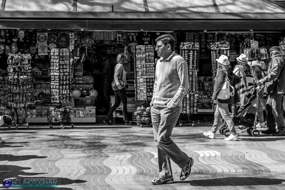 Walking down the street