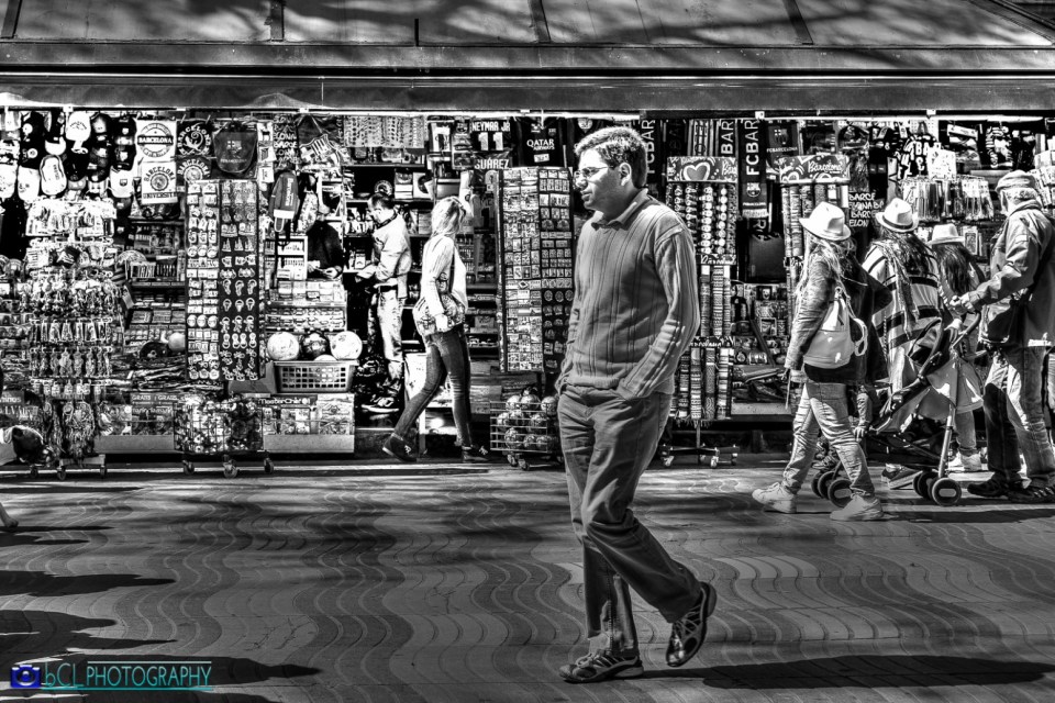 Walking down the street